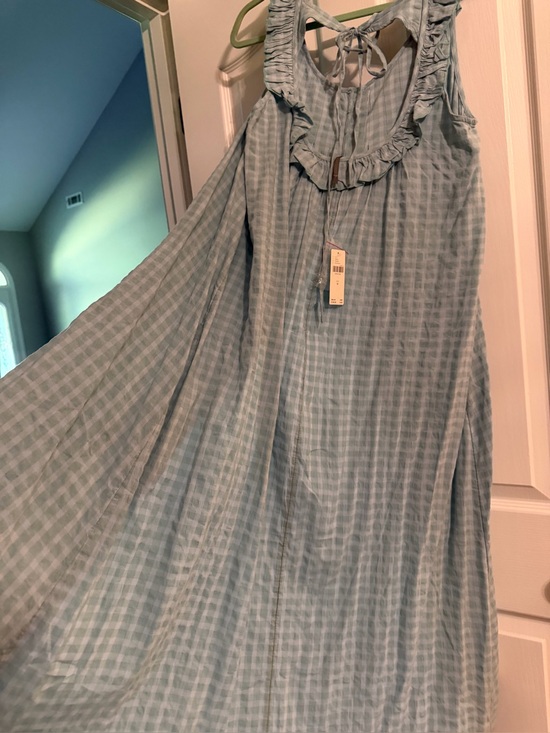 Anthropologie Dresses & Skirts - Anthropologie Set- Light Blue Gingham Maxi Top with matching shorts